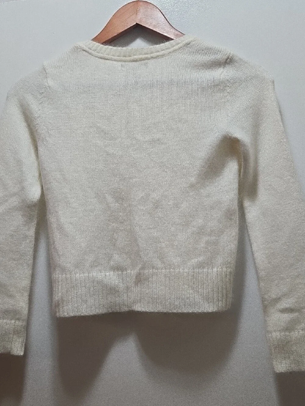 GAP Cream Crewneck Sweater with Shoulder Buttons